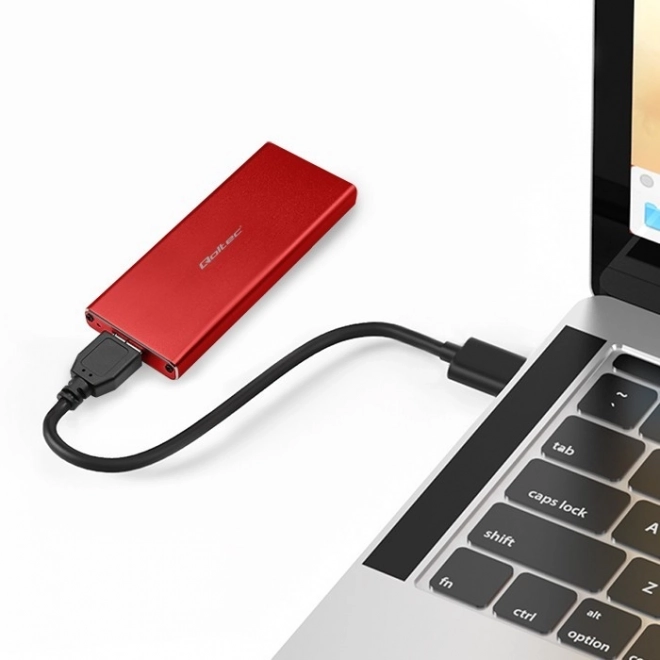 Skab | Slot til M.2 SSD disk | SATA | NGFF | USB 3.0 | Superspeed 5 Gb/s | 2TB | Rød farve