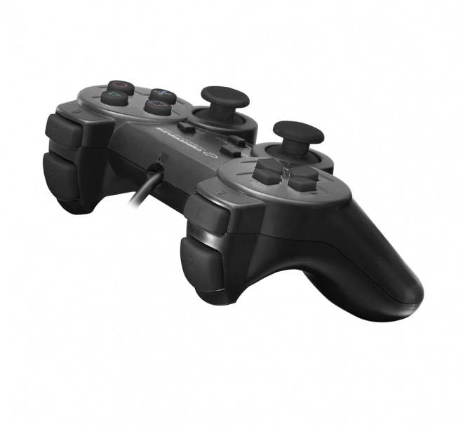Gamepad sort med vibrationer til PS3 og PC