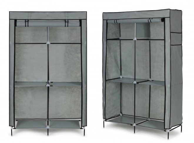 Tekstil-garderobe - stor tekstil-garderobe med hylder til tøj og sko