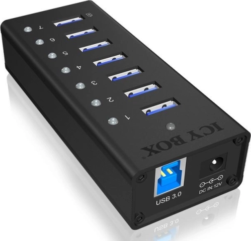 aktiv 7-port USB 3.0-hub med opladningsport ICY BOX