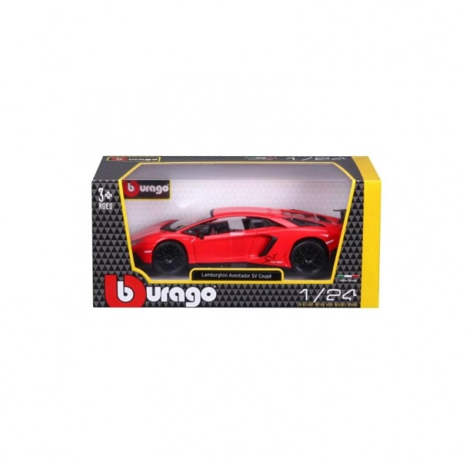 Metalmodel Bburago Lamborghini Aventador rød 1:24
