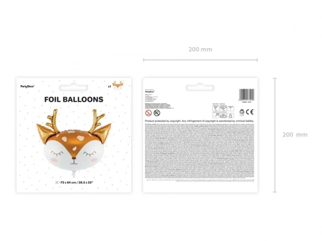 Folieballon Hjortehoved - 73 x 64 cm