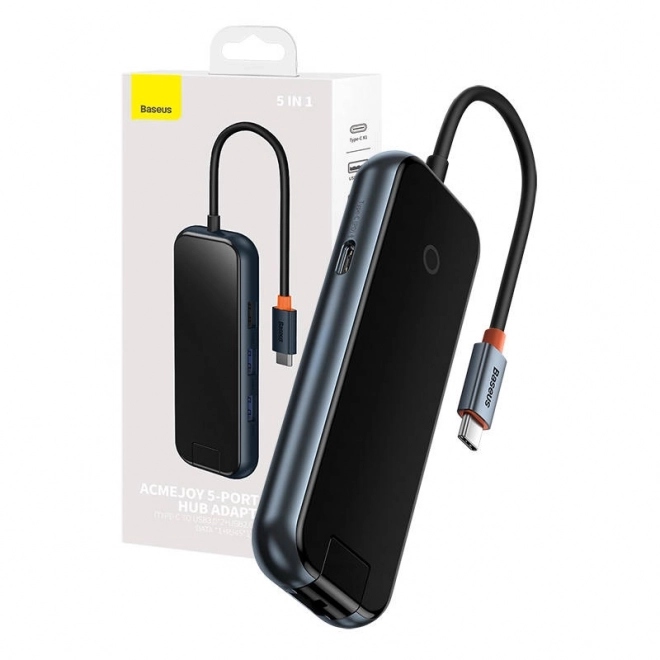 Baseus AcmeJoy 5i1 USB-C Hub med 2x USB 3.0, USB 2.0, USB-C PD og RJ45