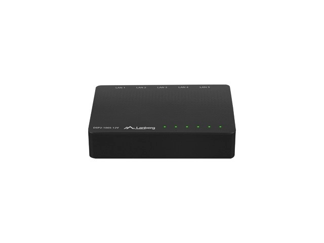 Switch LANBERG DSP2-1005 5x 1Gb/s Ikke-Administreret Gigabit Ethernet Desktop 12V