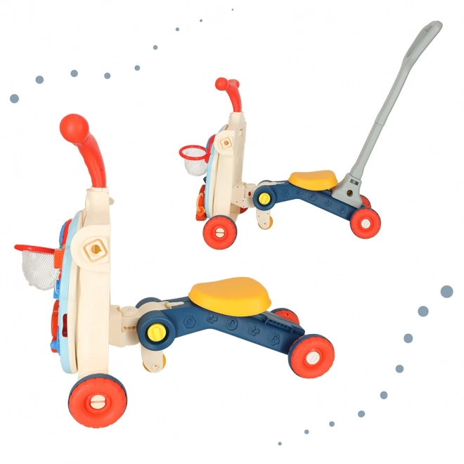 Multifunktionelt baby walker og interaktivt bord 5i1