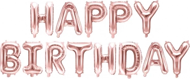 Foliebaloner Happy Birthday – Rosaguld