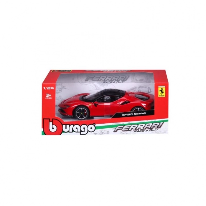 Bburago 1:24 Ferrari Top SF90 Stradale Rød