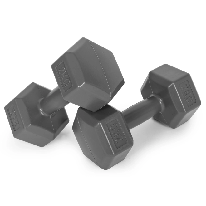 Hexagonale håndvægte ModernHome 2x2 kg grå