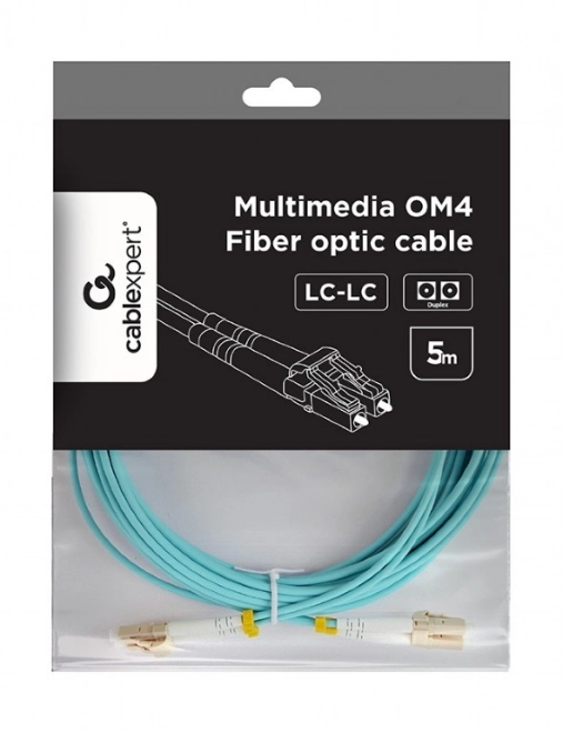 Fiberoptisk duplexkabel OM4 50/125, LC/LC, 5m