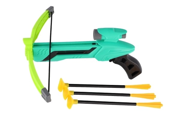 Pistol/kastearmbue med bue og sugekopper plastik 25cm + pile 3stk i æske 36x21x5cm