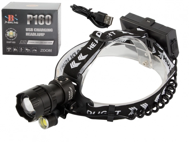 Professionelt pandelygte Bailong med LED CREE XHP160 og powerbank funktion