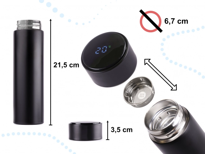 Termokrus med LED-display 500 ml sort