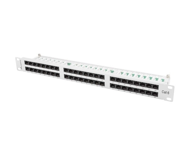 Patch panel 48 porte 1U kat.6 grå
