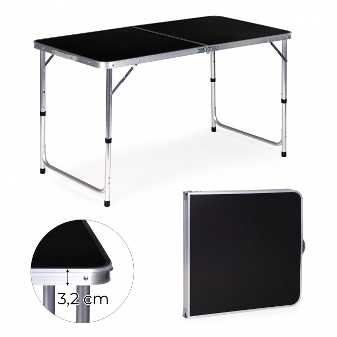 Campingbord foldbart campingbord sort bordplade 120 x 60 cm