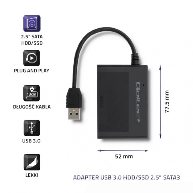 Adapter USB 3.0 til HDD/SSD 2.5 tommer SATA3 diske