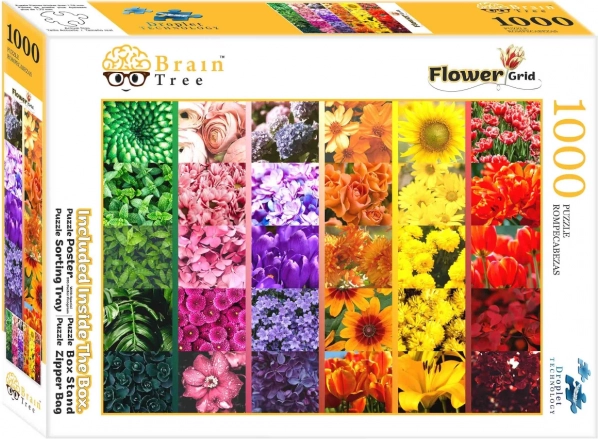 Puslespil BRAIN TREE Blomster-gitter 1000 brikker