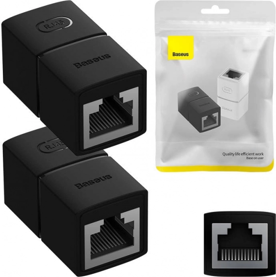 Netværks RJ45-konnektor BASEUS AirJoy, 2 stk., sort