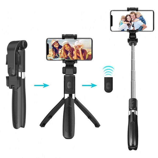 Selfiestang og bordstativ 2-i-1 med Bluetooth fjernbetjening