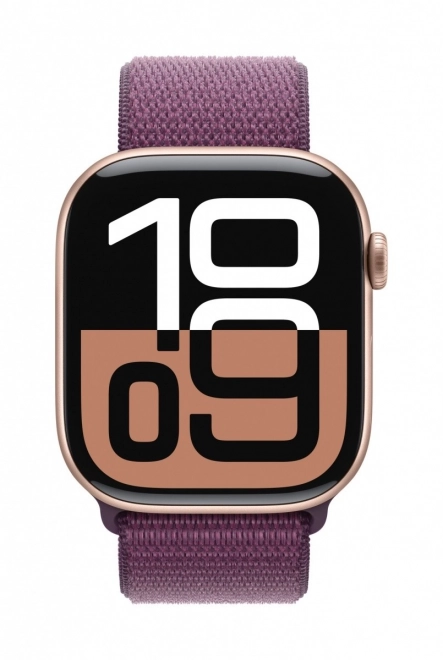 Apple Watch Series 10 GPS 46 mm rosaguld, sportsrem i blommefarve