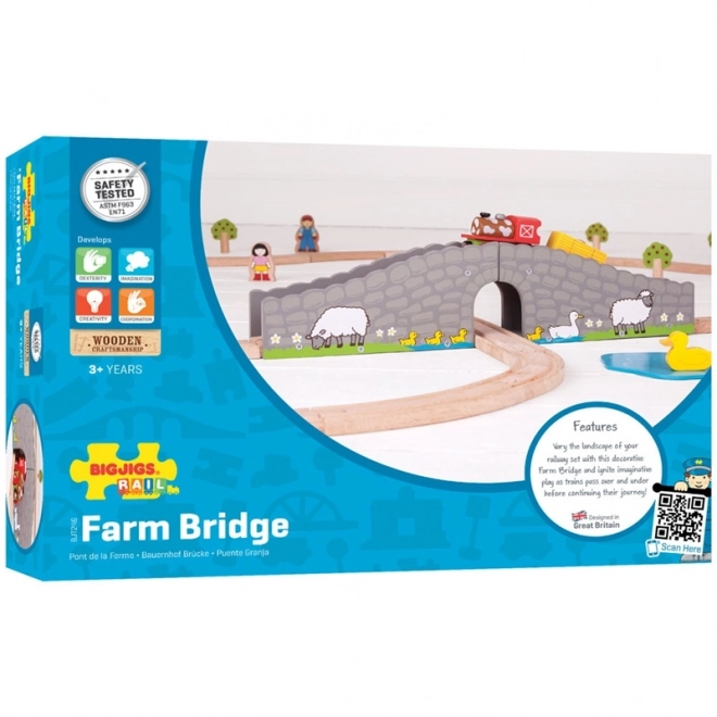 Bigjigs Rail Farm bro med tunnel