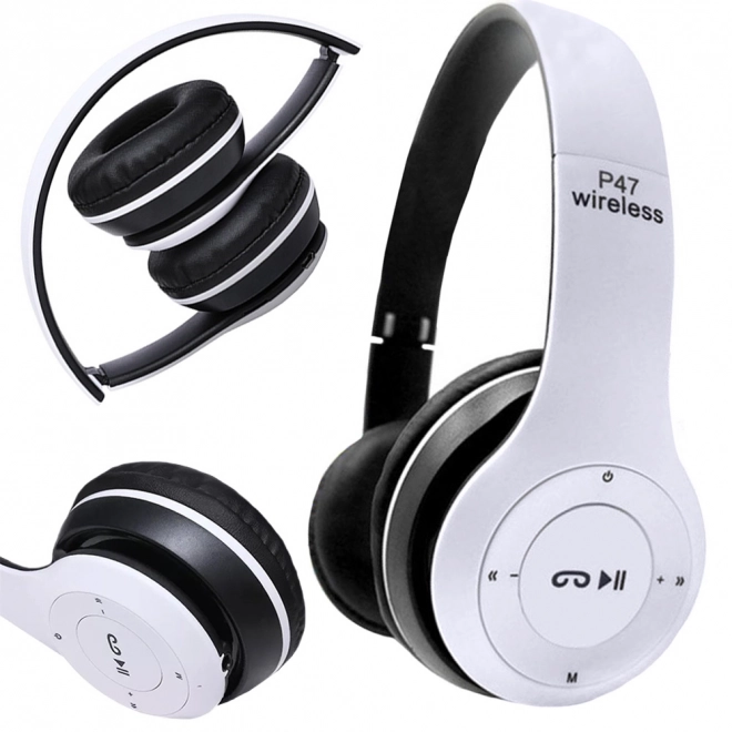 Trådløse hovedtelefoner p47 bluetooth mikrofon mp3 – Bílé