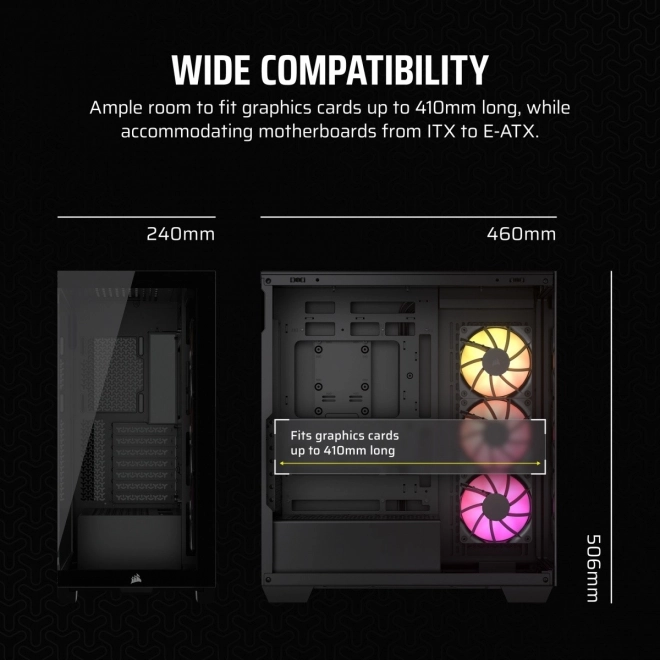 PC kabinet Mid-Tower 3500X ICUE LINK RGB TG sort