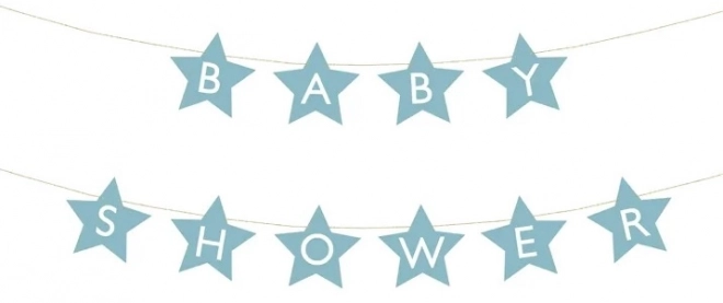 Bannertegn til børnebrusebad stjerner lyse 290cm x 16,5cm – Lyseblå