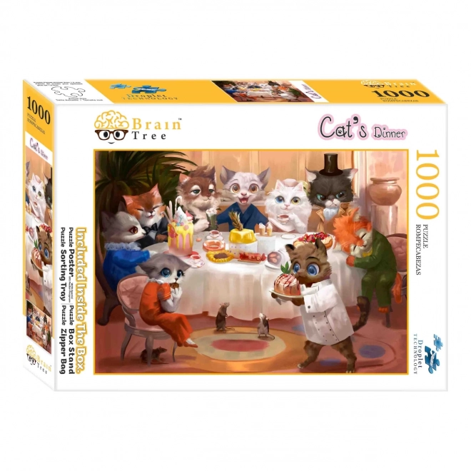 Puzzle Kattemiddag fra Brain Tree, 1000 brikker