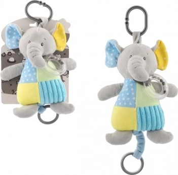 Optrækkelig plys-elefant med spilledåse