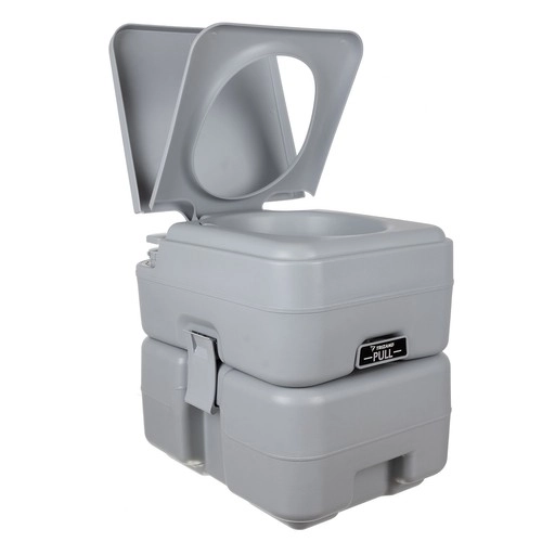 Trizand 24498 Bærbar campingtoilet 20 + 12 l, grå