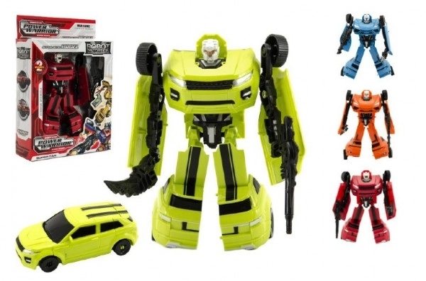 Transformer bil/robot plast 18cm i kasse 19x22x6cm - 1stk