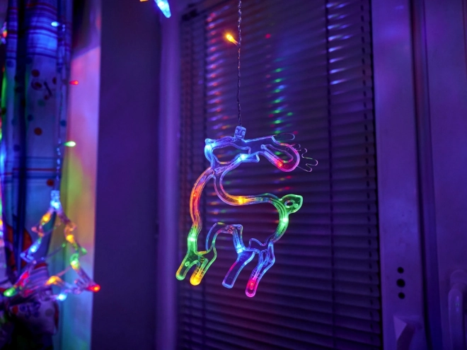 LED farvet gardin med julemotiver - 2,5 m, 138 LED
