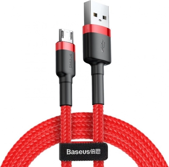 Opladnings- og datakabel BASEUS Cafule Micro USB 1 m, 2,4 A, rød