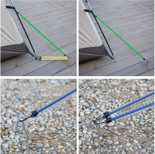 Elastiske bagagestropper med kroge, 12 stk