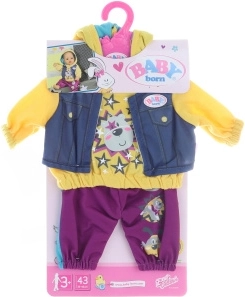 2-i-1 hættetrøje med vest i denimlook