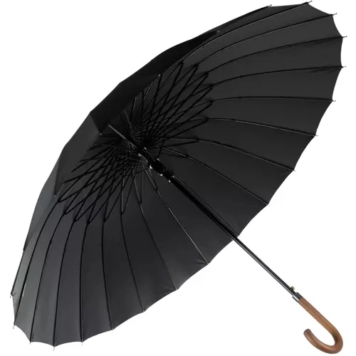 Paraply med 24 ribber - sort