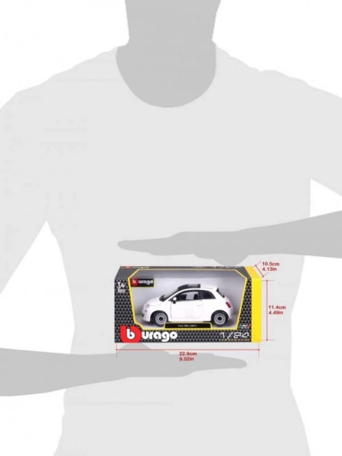 Bburago 1:24 Fiat 500 (2007) Hvid