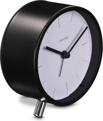 Vækkeur med analog urskive Flores, sort