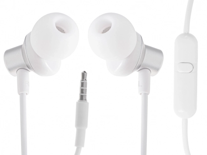 Hvide ledningshovedtelefoner med 3,5mm jackstik