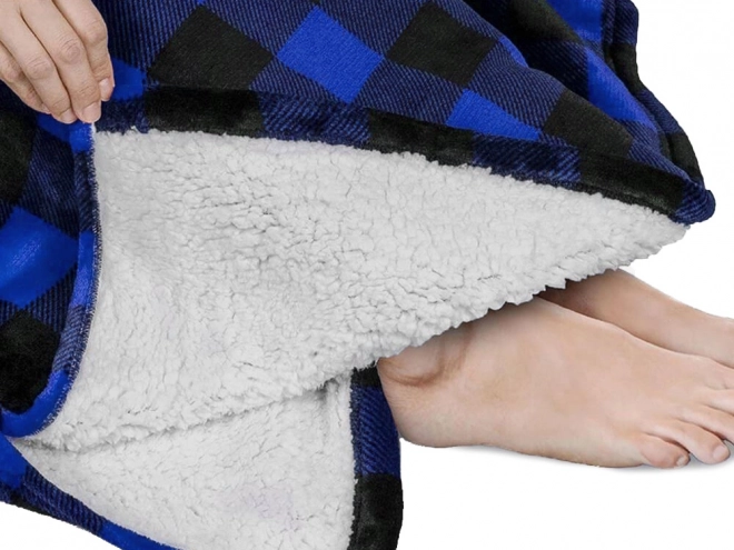 Varm oversize tæppetrøje med hætte