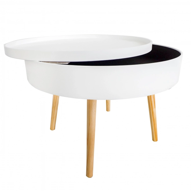 Rundt sofabord med opbevaringsplads 60 cm