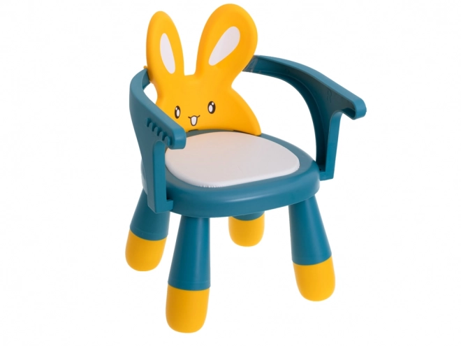 Stole til fodring og leg gul og blå