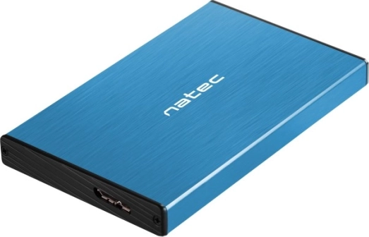 Eksternt aluminiumskabinet til 2,5" HDD/SSD USB 3.0 UASP – blå
