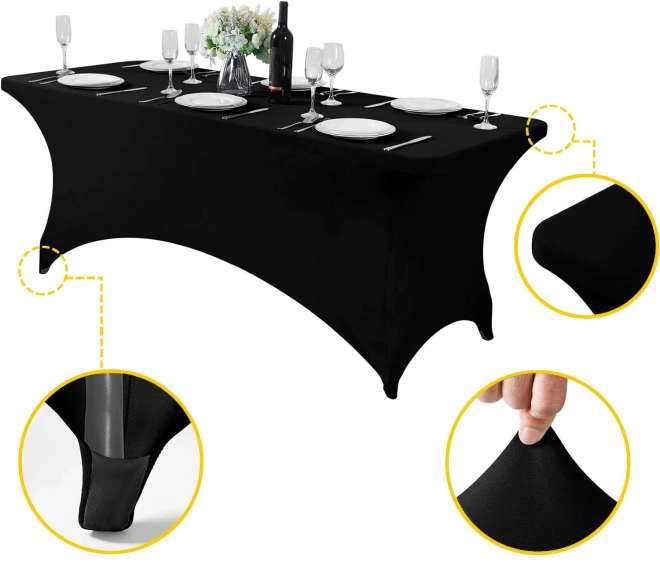 Universel elastisk borddæksel til catering 180 cm sort MultiGarden