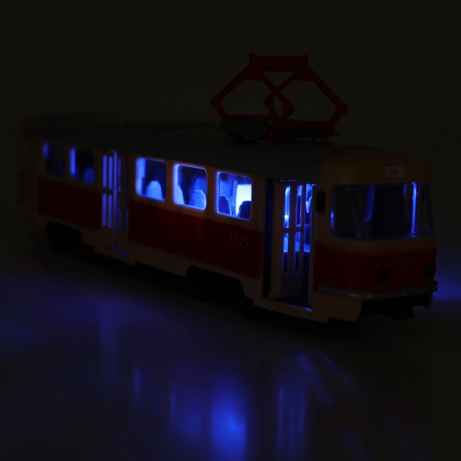 Tramvogn med stoppestedsmeddelelser