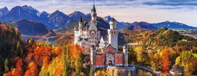Ravensburger panoramapuslespil slot Neuschwanstein 1000 brikker