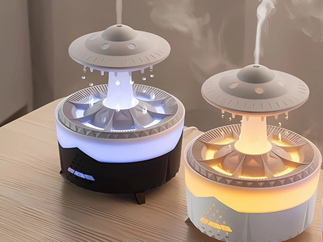 Luftfugter og aromatisk diffuser i UFO-form