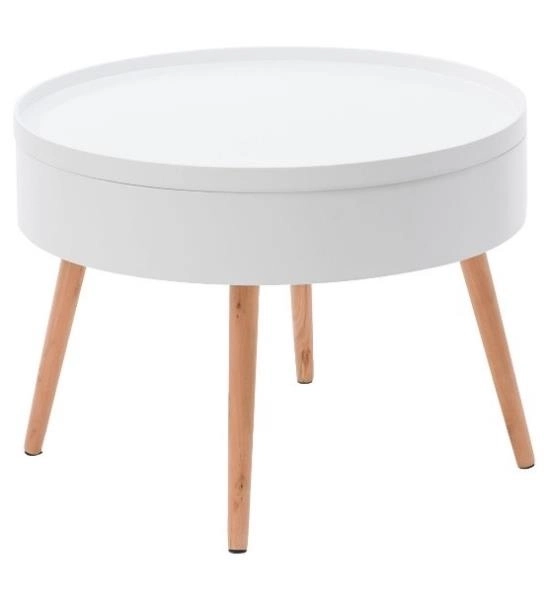 Rundt sofabord med opbevaringsplads 60 cm
