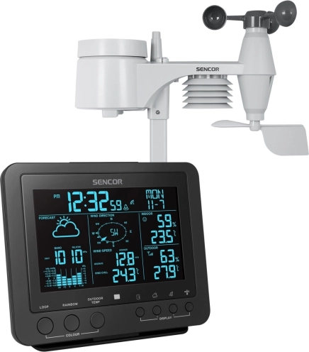 Meteorologisk station med trådløs 5-i-1 sensor TRUE COLOR 5,8"