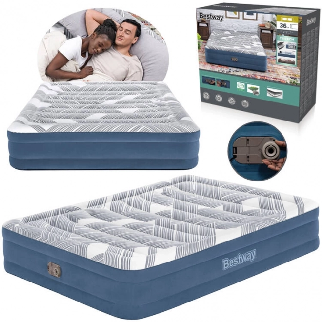 Komfortabel madras Bestway 2s Queen 203x152x36cm med indbygget pumpe 6712Y